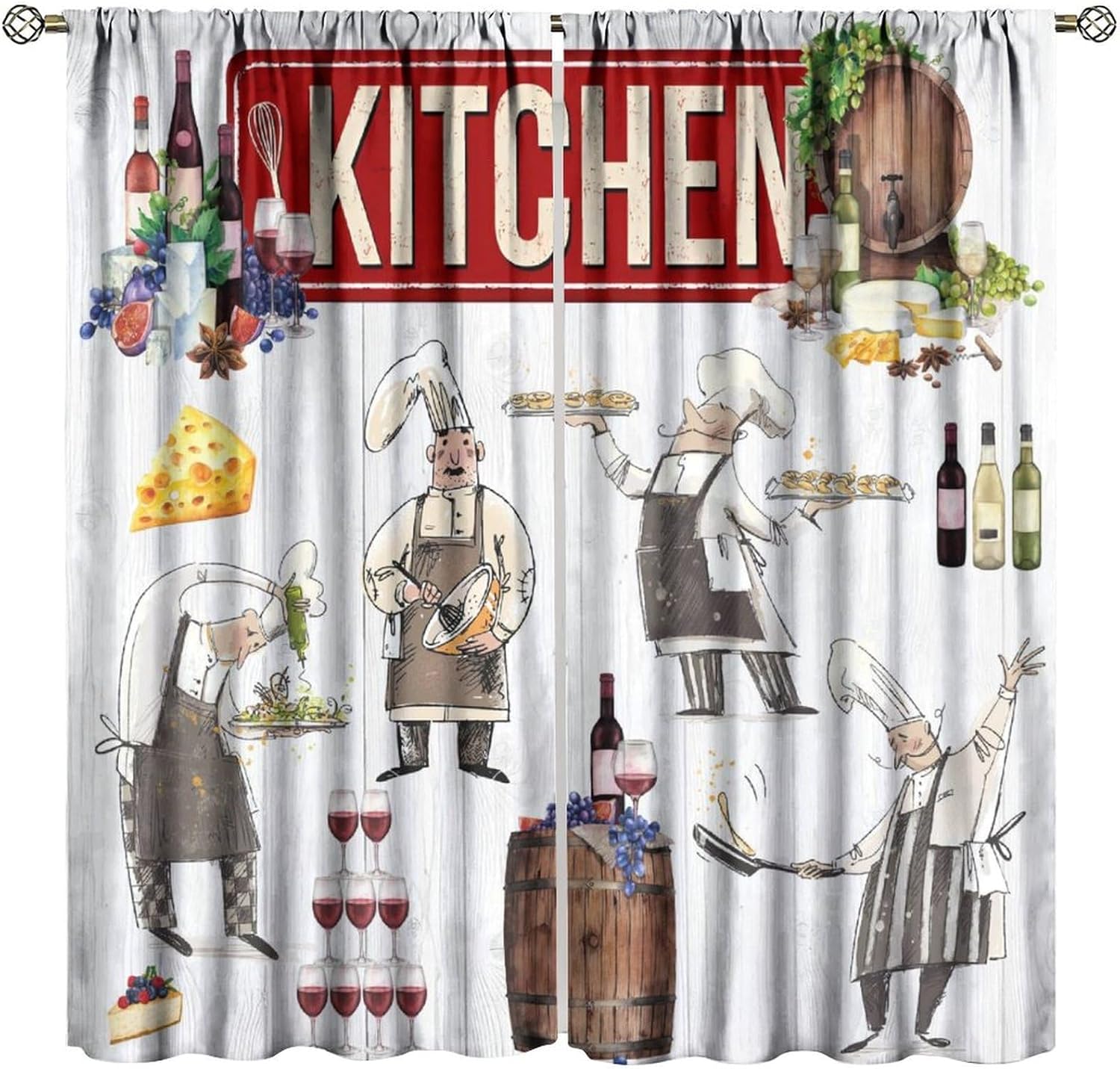 Home Cooking Youtube - Chef Kitchen Curtains, Funny Chef Cook