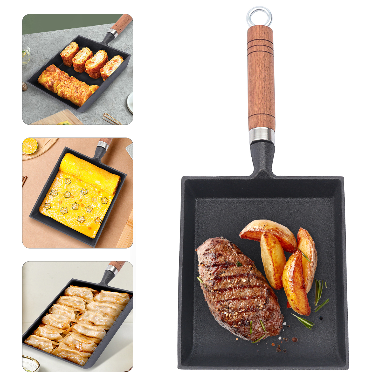 Crepe Pan Nonstick - 1PCS Egg Fry Pan Square Cast