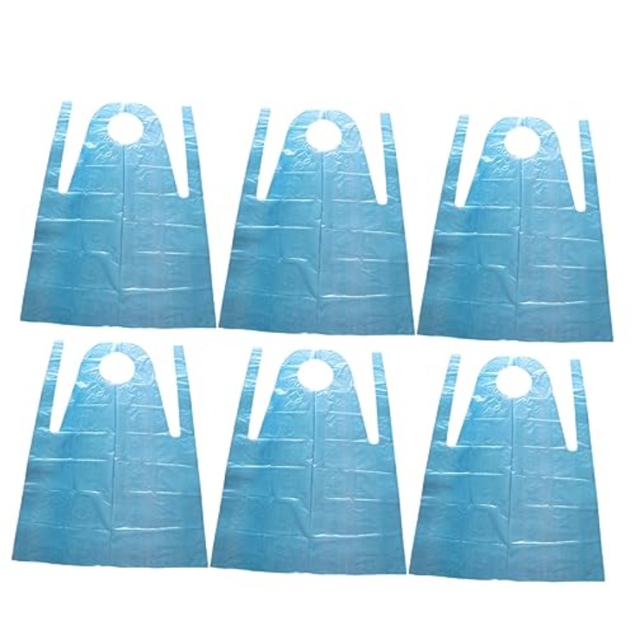 Home Cooking Oil Disposal - 20pcs Disposable Aprons Blue Sleevel Plastic