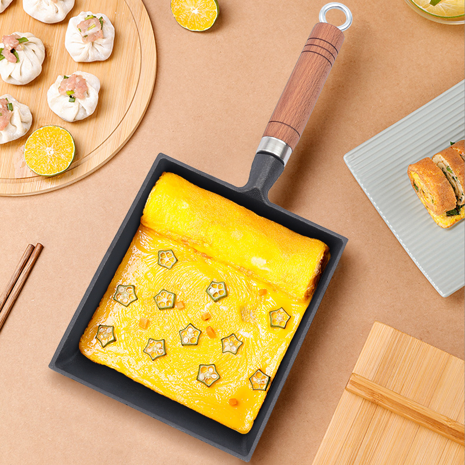 1PCS Egg Fry Pan Square Cast I - огляд і ціна Crepe Pan Nonstick