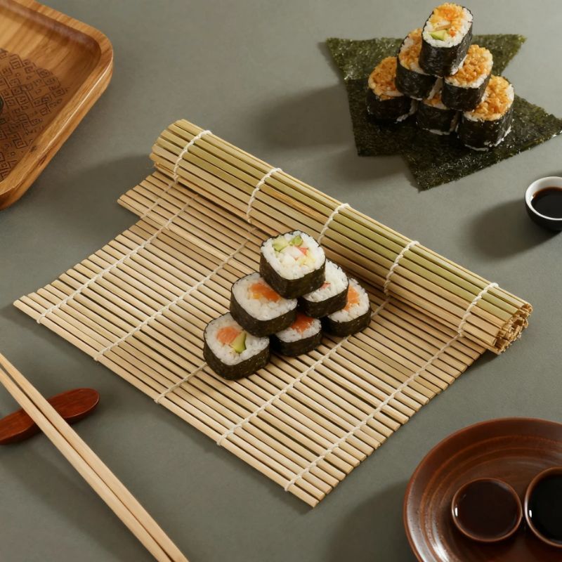 Natural Bamboo Sushi Mat Squar - огляд і ціна Sushi Mat Bamboo