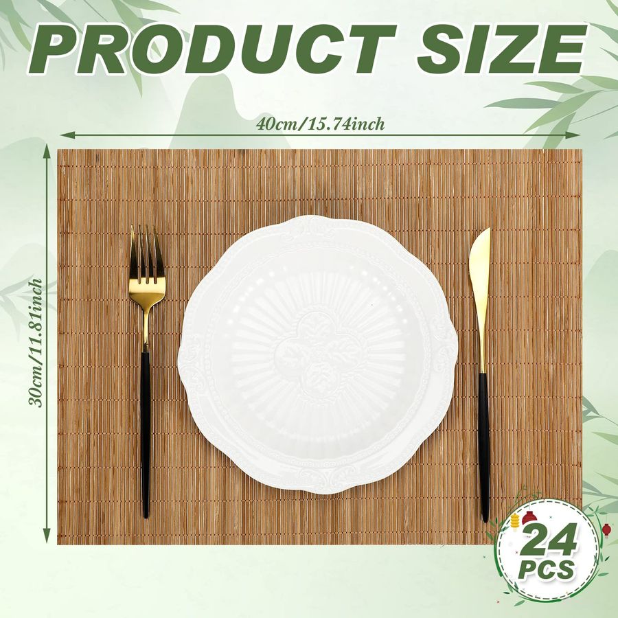 of 24 Bamboo Placemats 15.8x12 - огляд і ціна Sushi Mat Bamboo