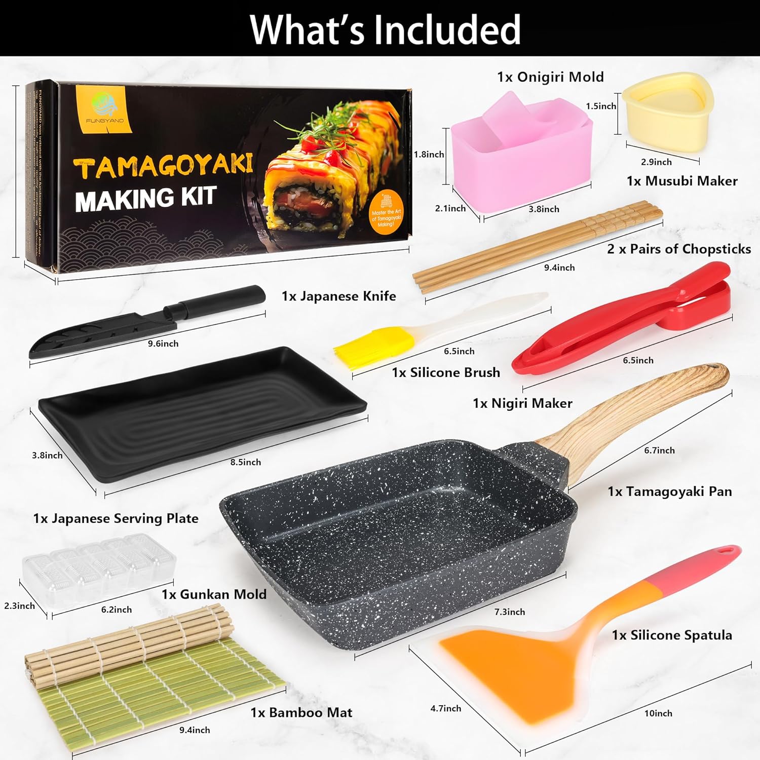 Japanese Omelette Pan Set with - огляд і ціна Sushi Mat Bamboo